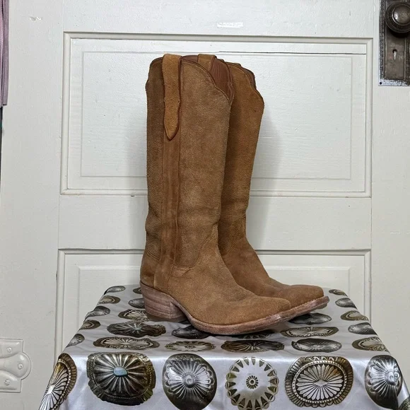 Black Jack brown Suede Cowboy Boots - Picture 1 of 4